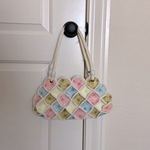 2/$30 colorful leather stitched mini shoulder bag